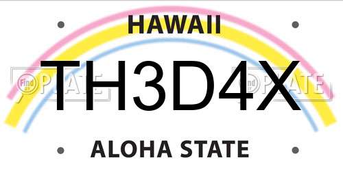 TH3D4X Hawaii License Plate