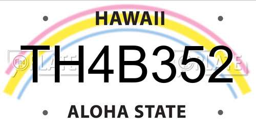 TH4B352 Hawaii License Plate