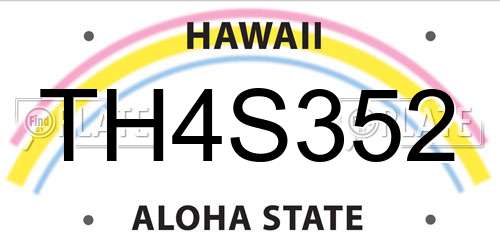 TH4S352 Hawaii License Plate