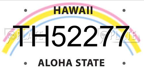 TH52277 Hawaii License Plate