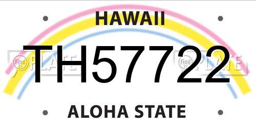 TH57722 Hawaii License Plate