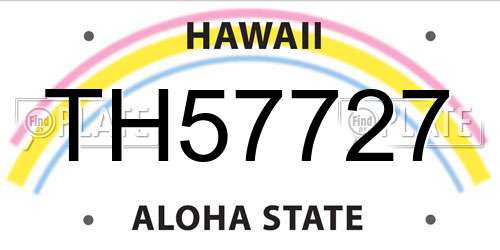 TH57727 Hawaii License Plate