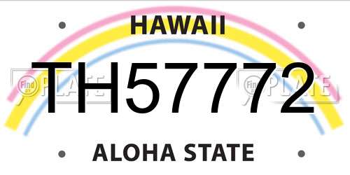 TH57772 Hawaii License Plate