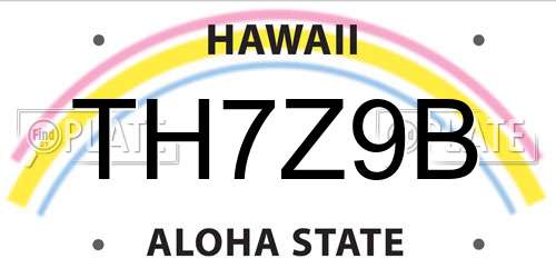 TH7Z9B Hawaii License Plate