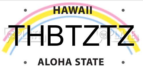 THBTZTZ Hawaii License Plate