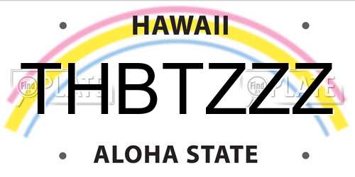 THBTZZZ Hawaii License Plate