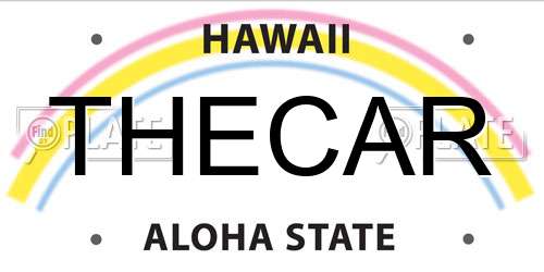THECAR Hawaii License Plate