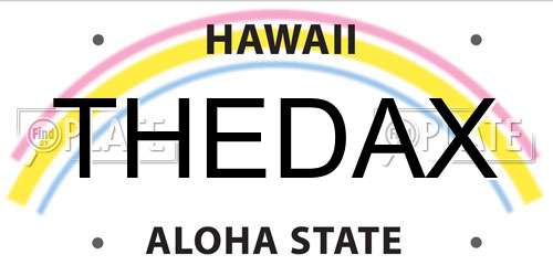 THEDAX Hawaii License Plate
