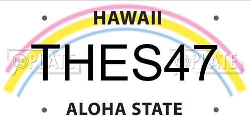 THES47 Hawaii License Plate
