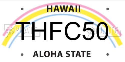 THFC50 Hawaii License Plate