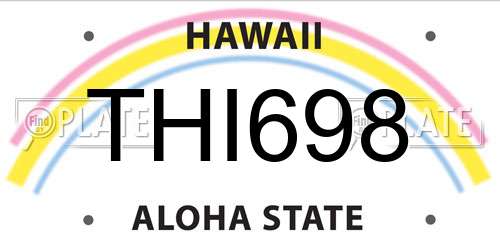 THI698 Hawaii License Plate