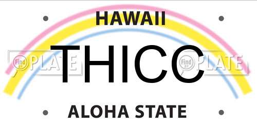 THICC Hawaii License Plate