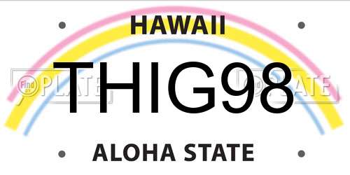 THIG98 Hawaii License Plate
