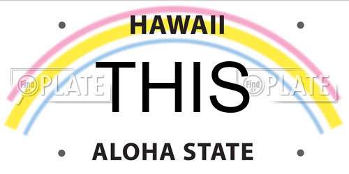 THIS Hawaii License Plate