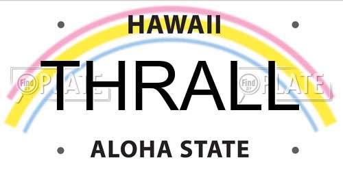 THRALL Hawaii License Plate