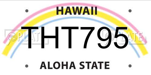 THT795 Hawaii License Plate