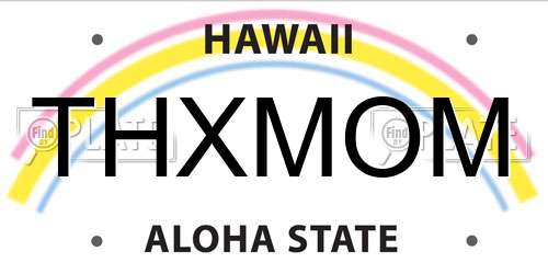 THXMOM Hawaii License Plate