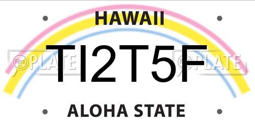 TI2T5F Hawaii License Plate