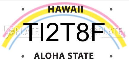 TI2T8F Hawaii License Plate