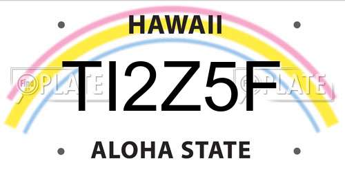 TI2Z5F Hawaii License Plate