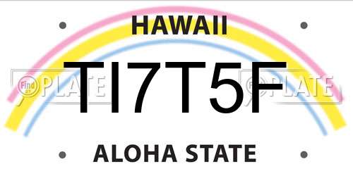 TI7T5F Hawaii License Plate