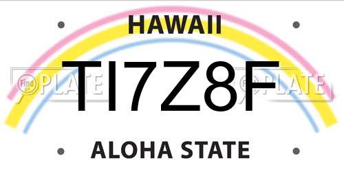 TI7Z8F Hawaii License Plate