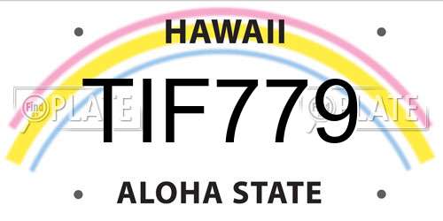 TIF779 Hawaii License Plate