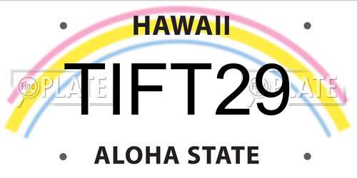 TIFT29 Hawaii License Plate
