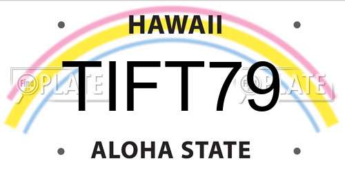 TIFT79 Hawaii License Plate