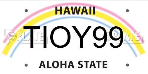 TIOY99 Hawaii License Plate