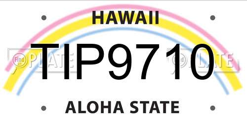 TIP9710 Hawaii License Plate