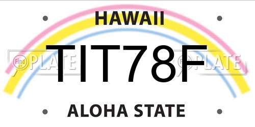 TIT78F Hawaii License Plate