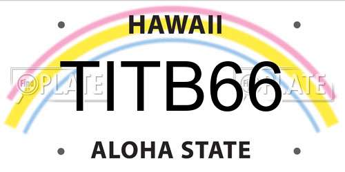 TITB66 Hawaii License Plate