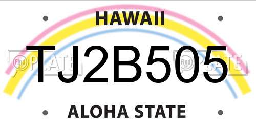 TJ2B505 Hawaii License Plate