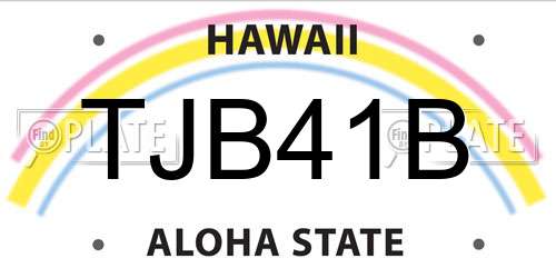 TJB41B Hawaii License Plate