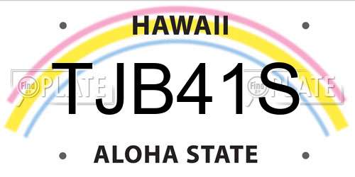 TJB41S Hawaii License Plate