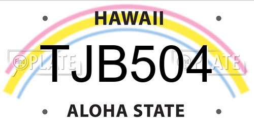 TJB504 Hawaii License Plate