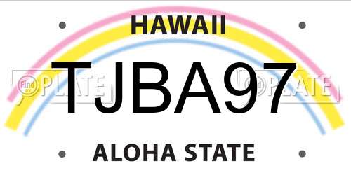 TJBA97 Hawaii License Plate