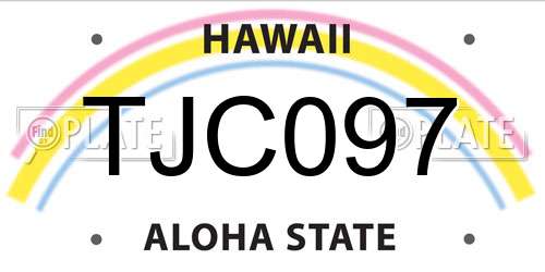 TJC097 Hawaii License Plate