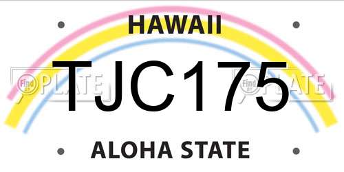 TJC175 Hawaii License Plate