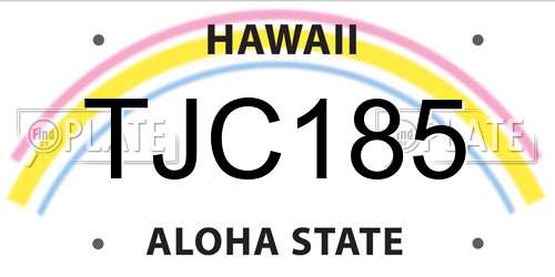 TJC185 Hawaii License Plate