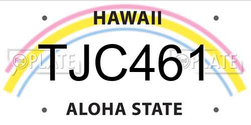 TJC461 Hawaii License Plate
