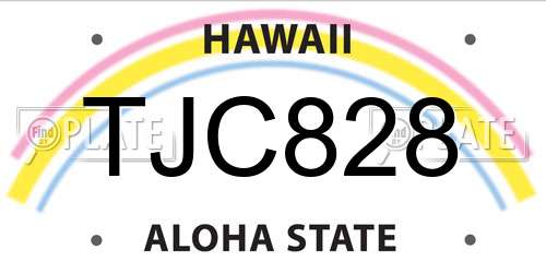 TJC828 Hawaii License Plate