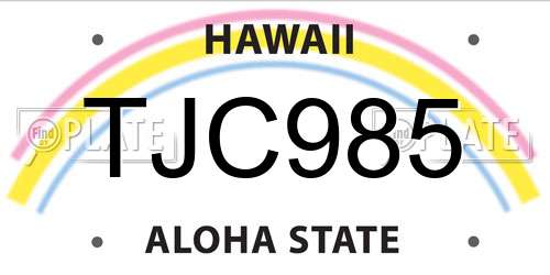TJC985 Hawaii License Plate