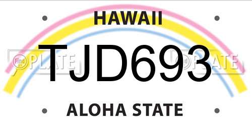 TJD693 Hawaii License Plate