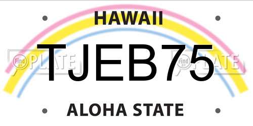 TJEB75 Hawaii License Plate