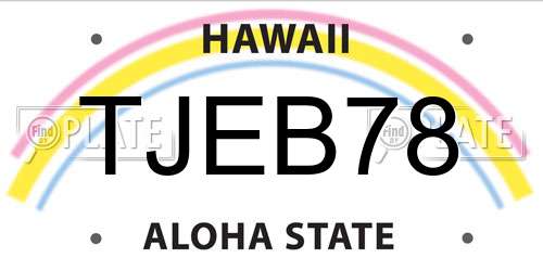 TJEB78 Hawaii License Plate