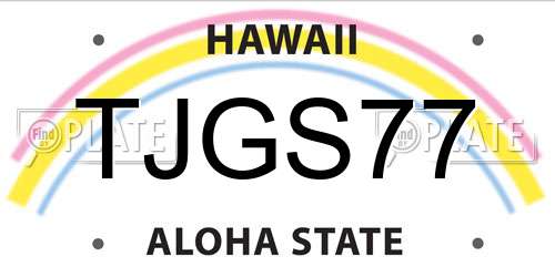 TJGS77 Hawaii License Plate