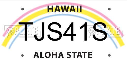 TJS41S Hawaii License Plate