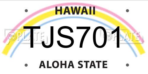 TJS701 Hawaii License Plate